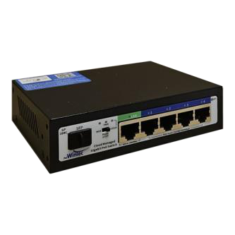 מתג Gigabit עם 4 יציאות PoE, יציאת Uplink ויציאת SFP. — GP 204 C